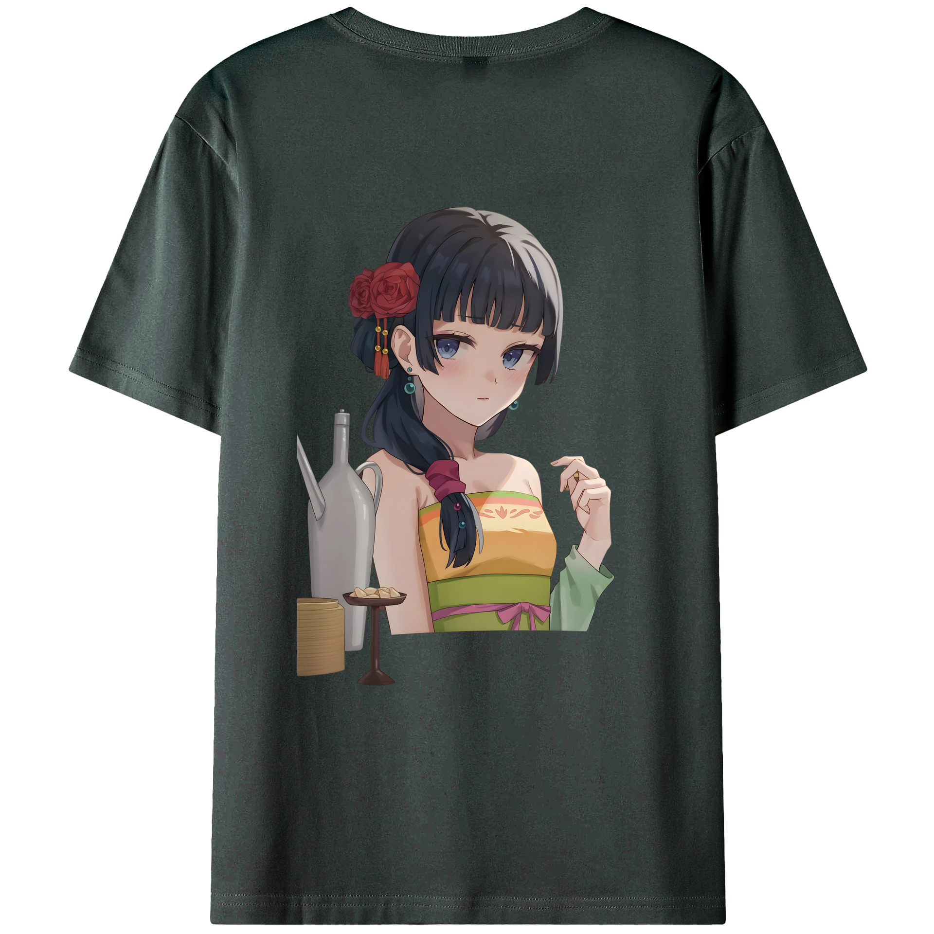 （画像用） 薬屋のひとりごと The Apothecary Diaries 綿100％ メンズ半袖Tシャツ（バックプリント） 通気性